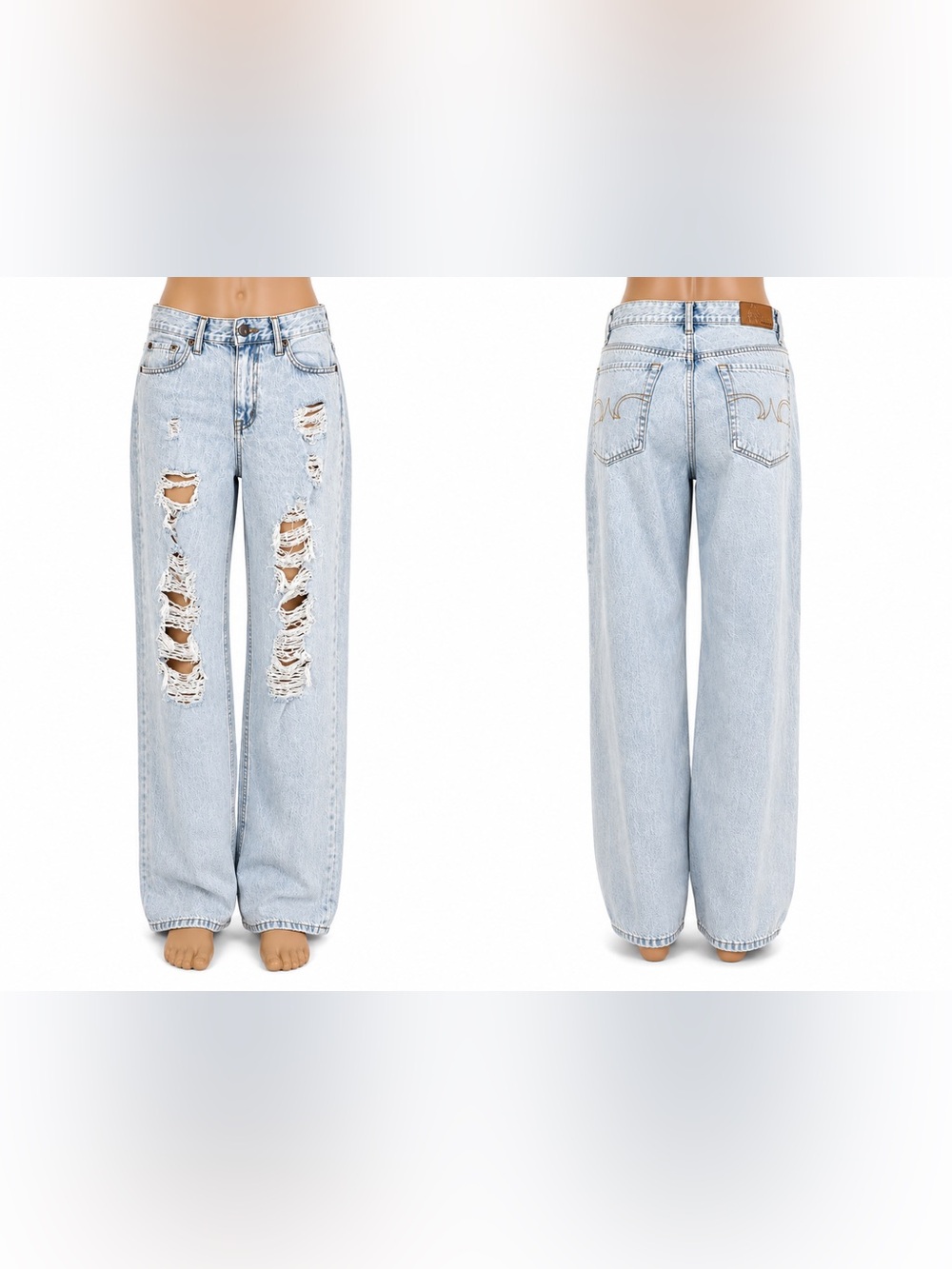 Aeropostale 90s Baggy Distressed Light Wash High Rise Jeans Women 6R Y2K
